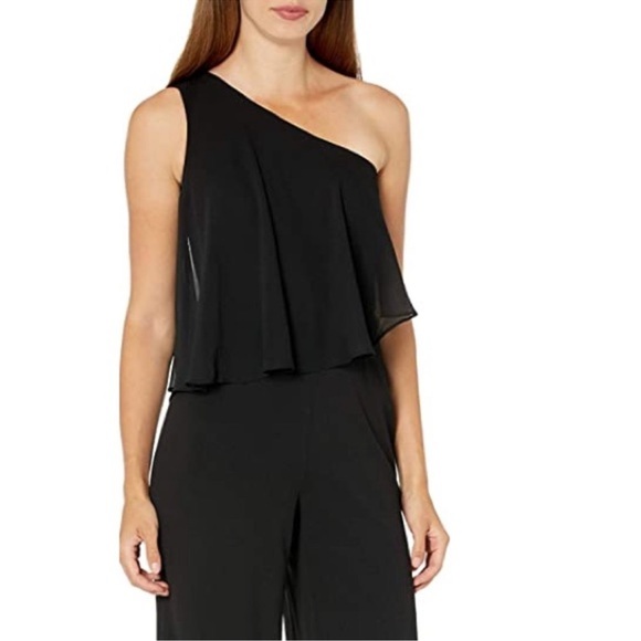Calvin Klein Elegant Black One-Shoulder Jumpsuit size 8 - Picture 1 of 6